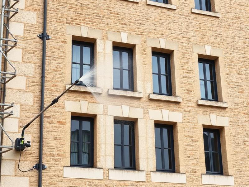 Nettoyage façade en grès